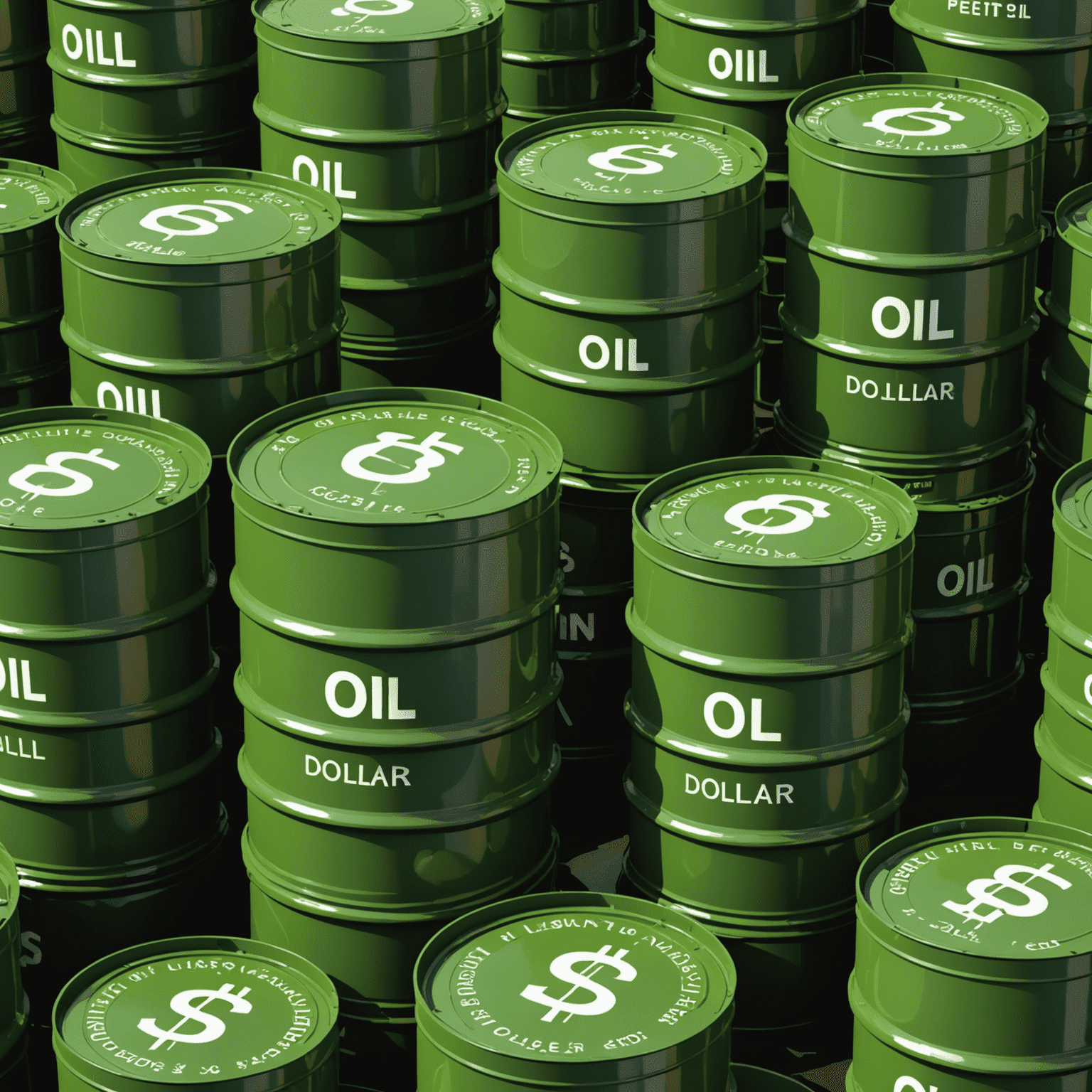 Illustration of oil barrels with dollar signs, representing the concept of oil royalties as a stable income stream