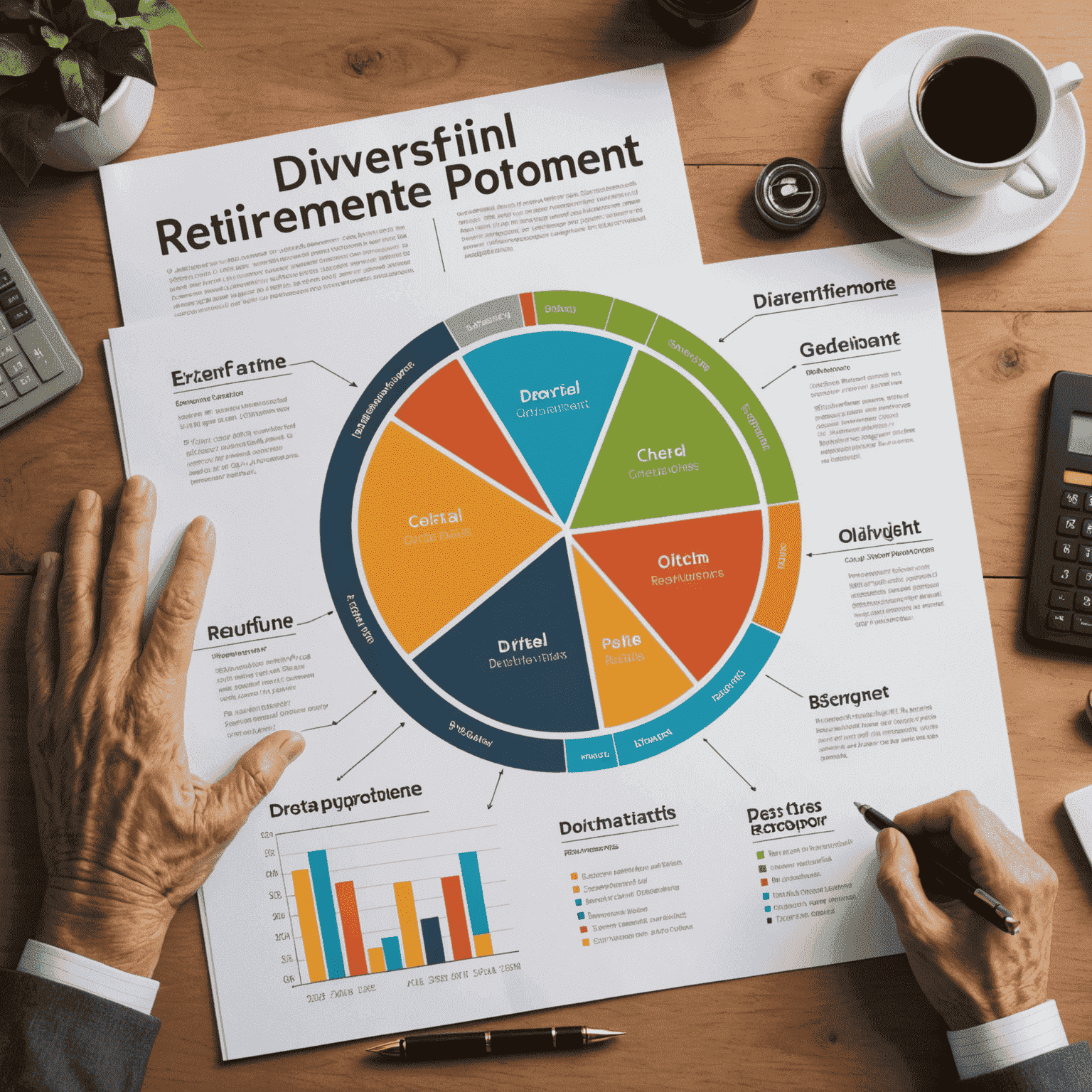 Diagram of a diversified retirement portfolio with a prominent section dedicated to oil investments